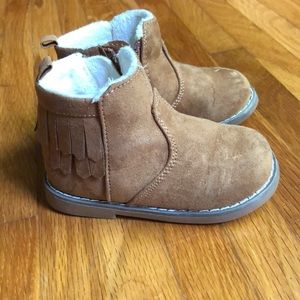 H&M suede tan fringe boots